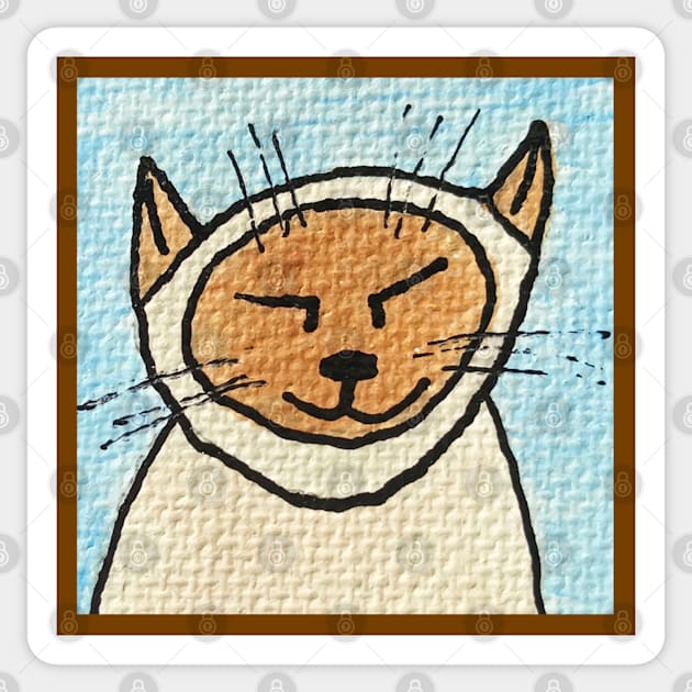 Whimsical Cat Portrait #5 Sticker by ErinBrieArt